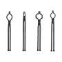 VEVOR Blacksmith Tongs Set, V-Bit, Wolf, ZV, Gripping Tongs 4 pcs. Carbon Steel Blacksmith Tongs, 465 x 60 x 19 mm / 461 x 68 x 18 mm / 458 x 38 x 19.0 mm / 463 x 78 x 52.3 mm, with Extended Handle