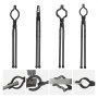 VEVOR Blacksmith Tongs Set, V-Bit, Wolf, ZV, Gripping Tongs 4 pcs. Carbon Steel Blacksmith Tongs, 465 x 60 x 19 mm / 461 x 68 x 18 mm / 458 x 38 x 19.0 mm / 463 x 78 x 52.3 mm, with Extended Handle