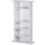 VEVOR Media Storage Cabinet, 5-Tier DVD Shelf for up to 240 CDs, Adjustable CD Shelves, Protects and Organizes Music, Film, Video Game or Memorabilia Collections, White