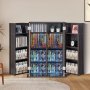 Mueble de almacenamiento multimedia VEVOR, mueble para DVD con puertas y estantes, capacidad para hasta 576 CD, estante ajustable para DVD, protege y organiza música, películas, videojuegos o colecciones, color espresso