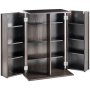 Mueble de almacenamiento multimedia VEVOR, mueble para DVD con puertas y estantes, capacidad para hasta 576 CD, estante ajustable para DVD, protege y organiza música, películas, videojuegos o colecciones, color espresso