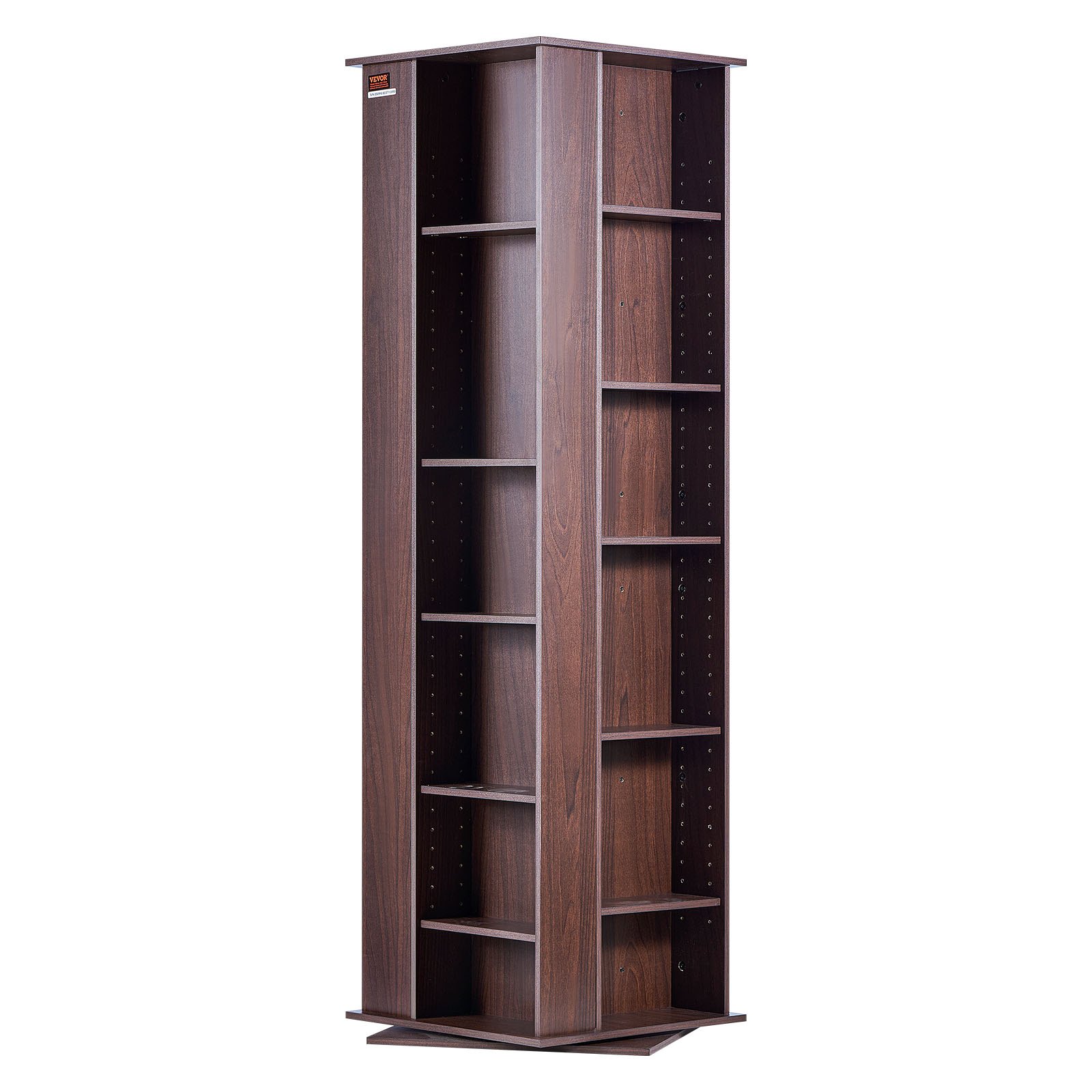 VEVOR Gabinete de almacenamiento multimedia, torre multimedia giratoria, capacidad para hasta 1040 CD, protege y organiza colecciones de música, películas, videojuegos o recuerdos - Espresso