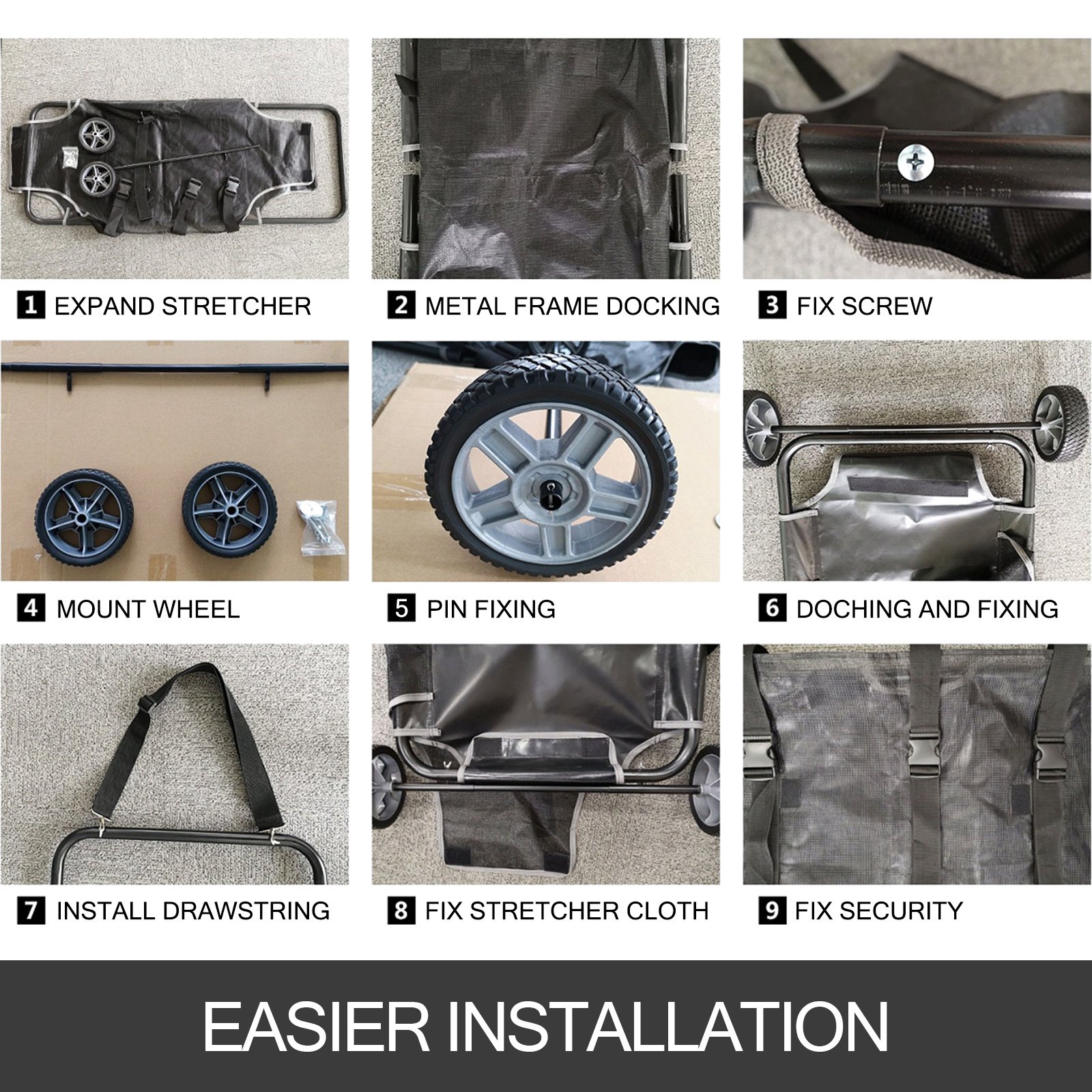 Camilla Para Animales 48x26 Pulgadas Con Capacidad De Las Ruedas 250lb