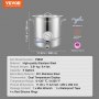 VEVOR Fermentador de Cerveza Tanque de Fermentación de Cerveza de Acero Inoxidable 19 L Base de Olla de 3 Capas Kit de Preparación Profesional con Termómetro Válvula de Bola Asas de Tapa Cervecería