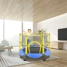VEVOR Trampolín para Niños Cama Elástica Interior y Exterior de 152,4 cm para Niños Pequeños con Red de Seguridad, Aro de Baloncesto y Bolas Oceánicas, Regalo de Cumpleaños para Niños Más de 3 Años