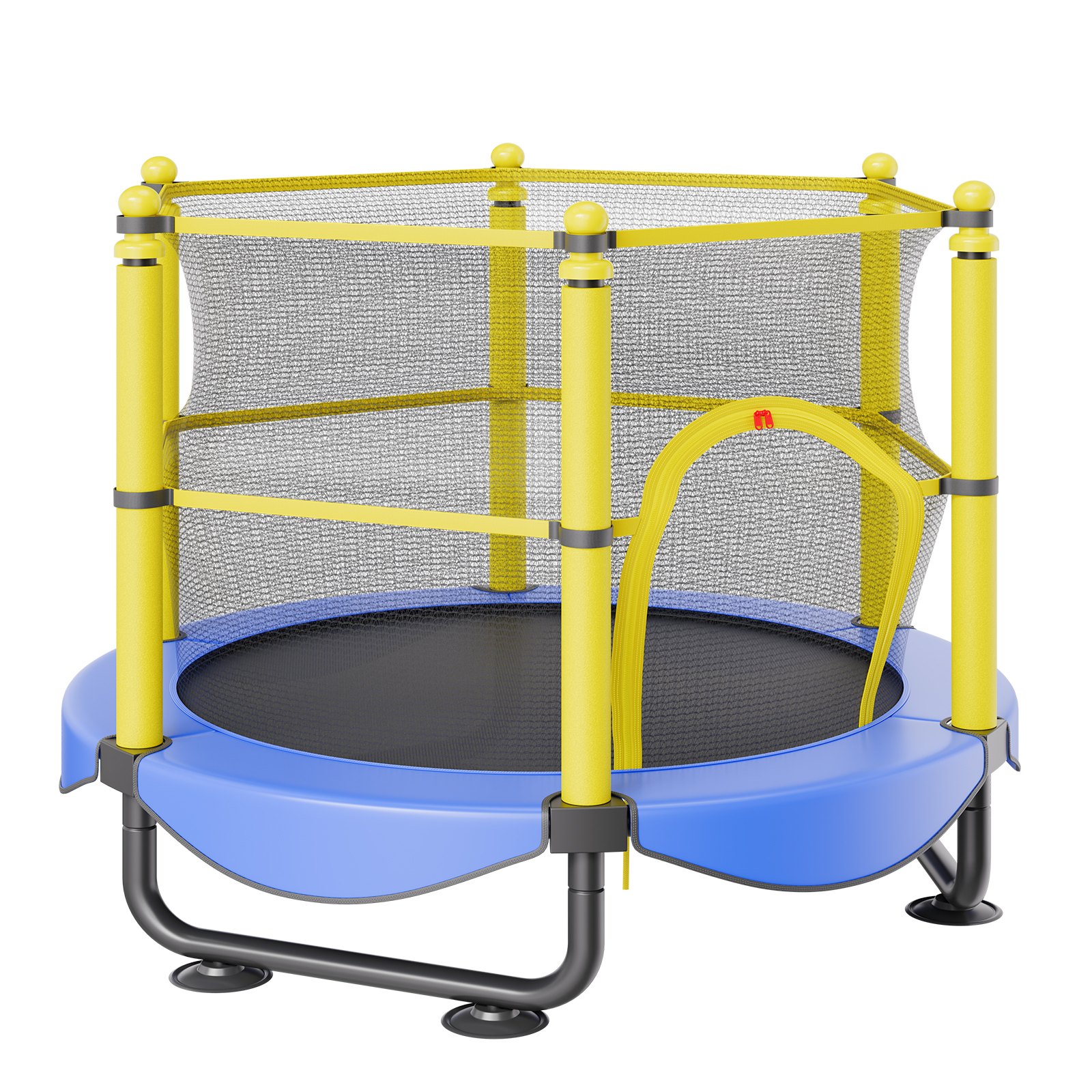 VEVOR Trampolín para Niños Cama Elástica Interior y Exterior de 152,4 cm para Niños Pequeños con Red de Seguridad, Aro de Baloncesto y Bolas Oceánicas, Regalo de Cumpleaños para Niños Más de 3 Años