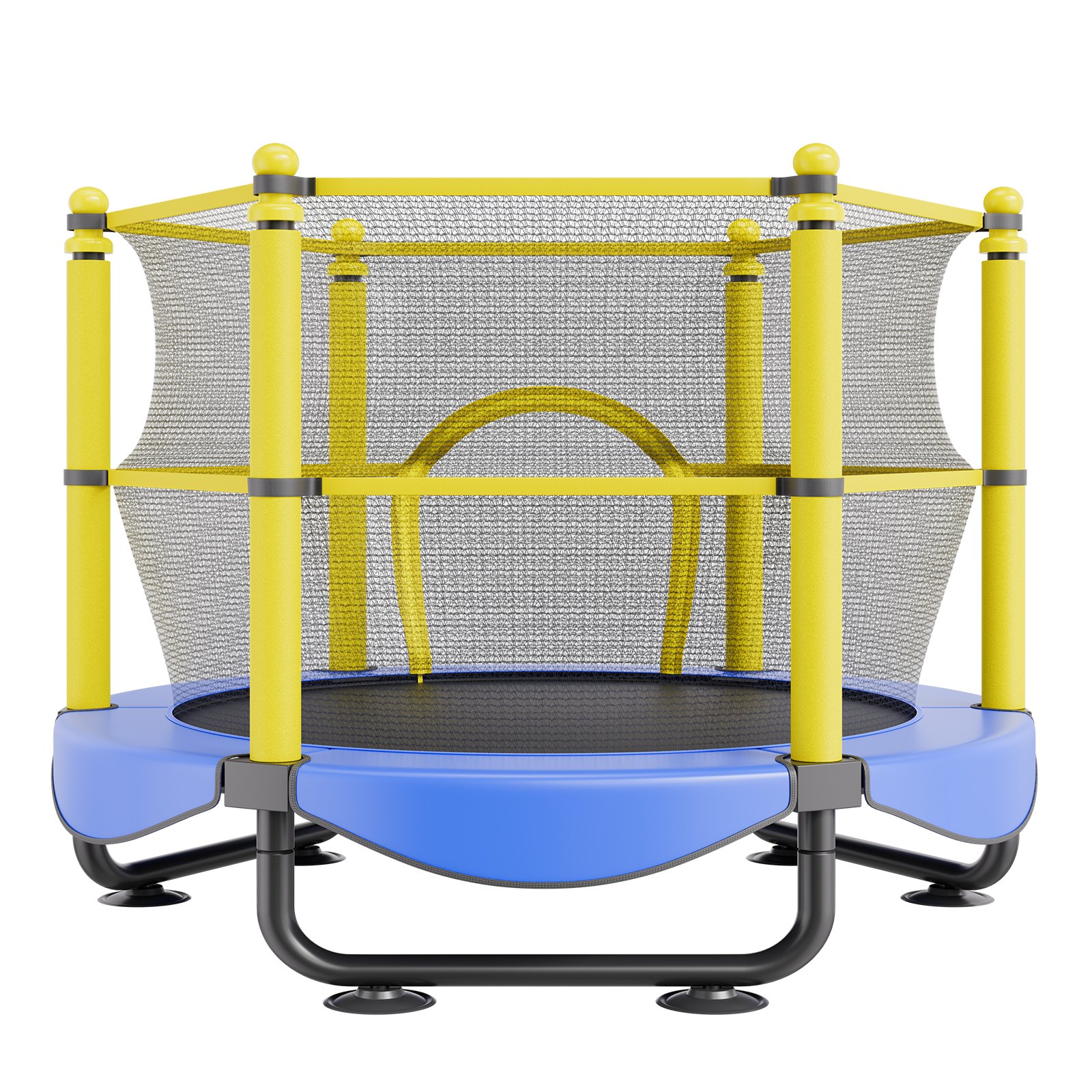 VEVOR Trampolín para Niños Cama Elástica Interior y Exterior de 152,4 cm para Niños Pequeños con Red de Seguridad, Aro de Baloncesto y Bolas Oceánicas, Regalo de Cumpleaños para Niños Más de 3 Años