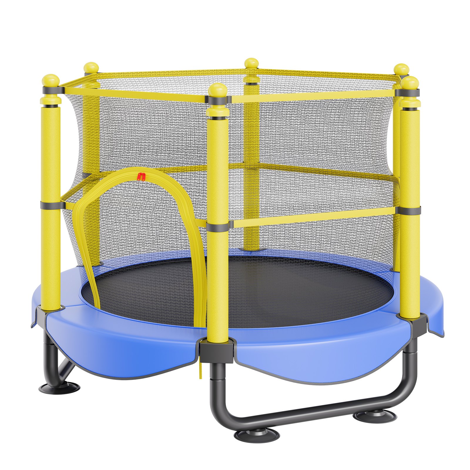 VEVOR Trampolín para Niños Cama Elástica Interior y Exterior de 152,4 cm para Niños Pequeños con Red de Seguridad, Aro de Baloncesto y Bolas Oceánicas, Regalo de Cumpleaños para Niños Más de 3 Años