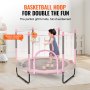 VEVOR Trampolín para Niños con Red para Interior y Exterior 1545 x 1210 mm Rosa