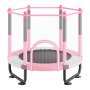 VEVOR Trampolín para Niños para Interiores y Exteriores, Mini Trampolín Recreativo para Niños Pequeños con Red de Seguridad y Aro de Baloncesto, para Niños de más de 3 Años, 1545 x 1210 mm, Rosa