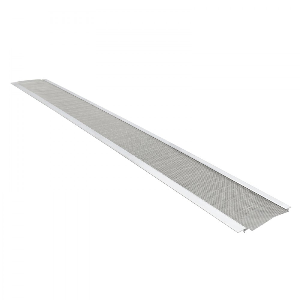 VEVOR Protector de Canalón de 152,4 mm x 14,63 m, Rejilla para Canalón de Aluminio con Malla Inoxidable, Cubierta Antihojas con Drenaje, Tornillos para Agujas de Pino, Residuos, Tejados, 12 Unidades