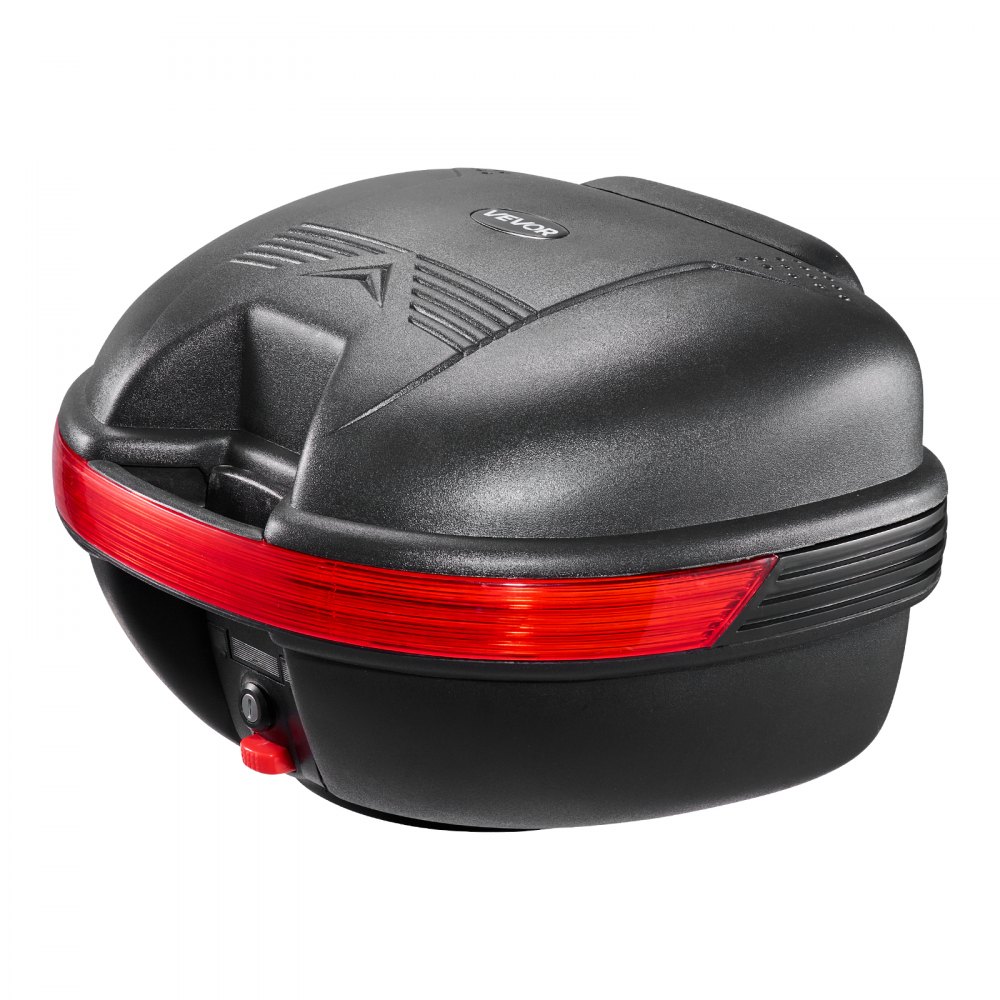 VEVOR Baúl para Moto 30 L, Maleta Trasera para Motocicleta de PP Universal, con Reflector Rojo, Desmontable, Carcasa Duradera,  Impermeabilidad IPX4, con Cerradura de Seguridad y 2 Llaves, Negro