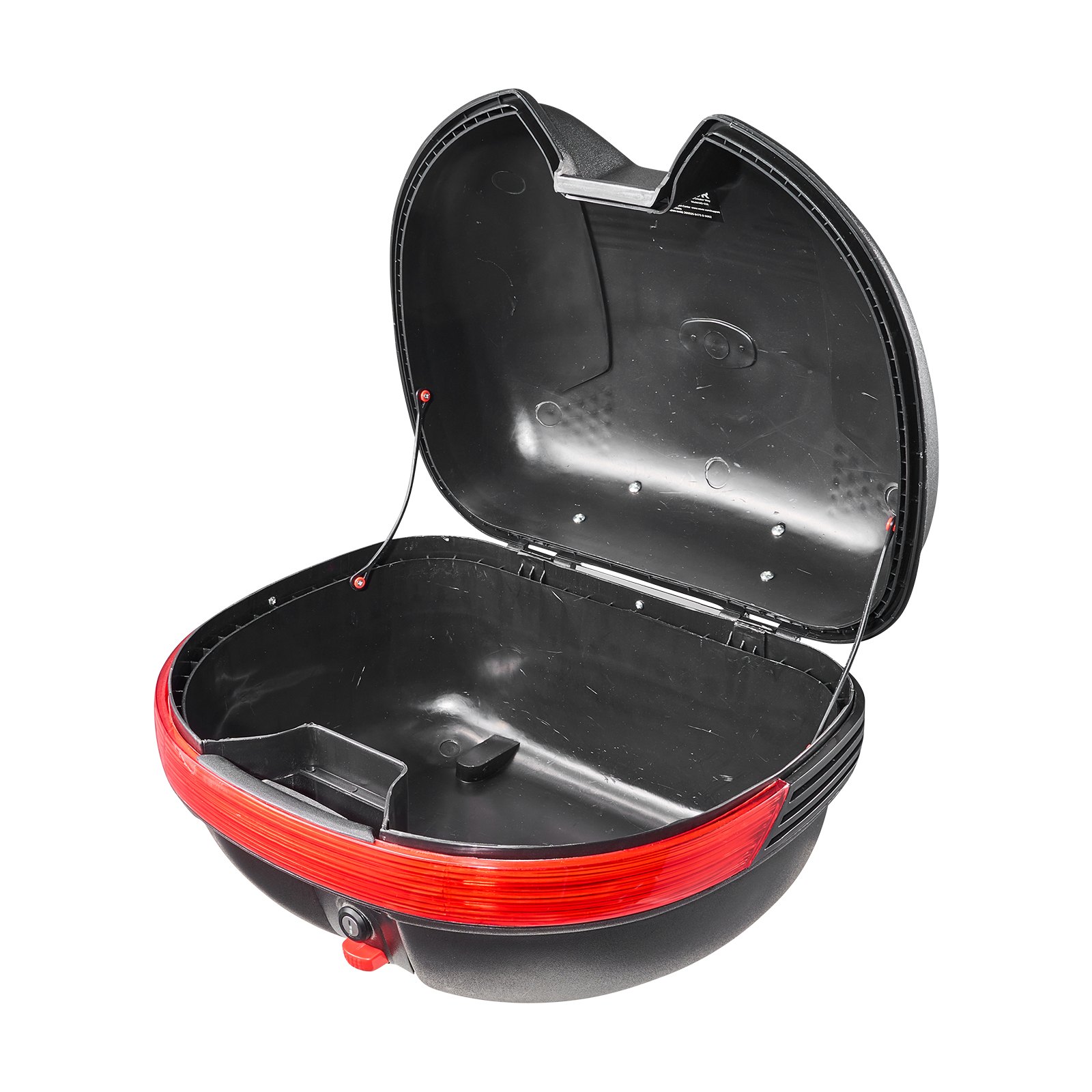 VEVOR Baúl para Moto 30 L, Maleta Trasera para Motocicleta de PP Universal, con Reflector Rojo, Desmontable, Carcasa Duradera,  Impermeabilidad IPX4, con Cerradura de Seguridad y 2 Llaves, Negro