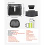 VEVOR Baúl para Moto 45 L, Maleta Trasera para Motocicleta de ABS, Universal, Duradera, Impermeable, Desmontable, con Cerradura de Seguridad, Forro de Cuero para Almacenamiento de Equipaje, Negro