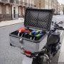 VEVOR Motorcycle Top Case, 65L Universal Aluminum Hard Motorcycle Tail Case, Waterproof Detachable Motorbike Top Box with Security Lock & Leather Liner for Helmets Storage