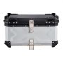 VEVOR Motorcycle Top Case, 65L Universal Aluminum Hard Motorcycle Tail Case, Waterproof Detachable Motorbike Top Box with Security Lock & Leather Liner for Helmets Storage