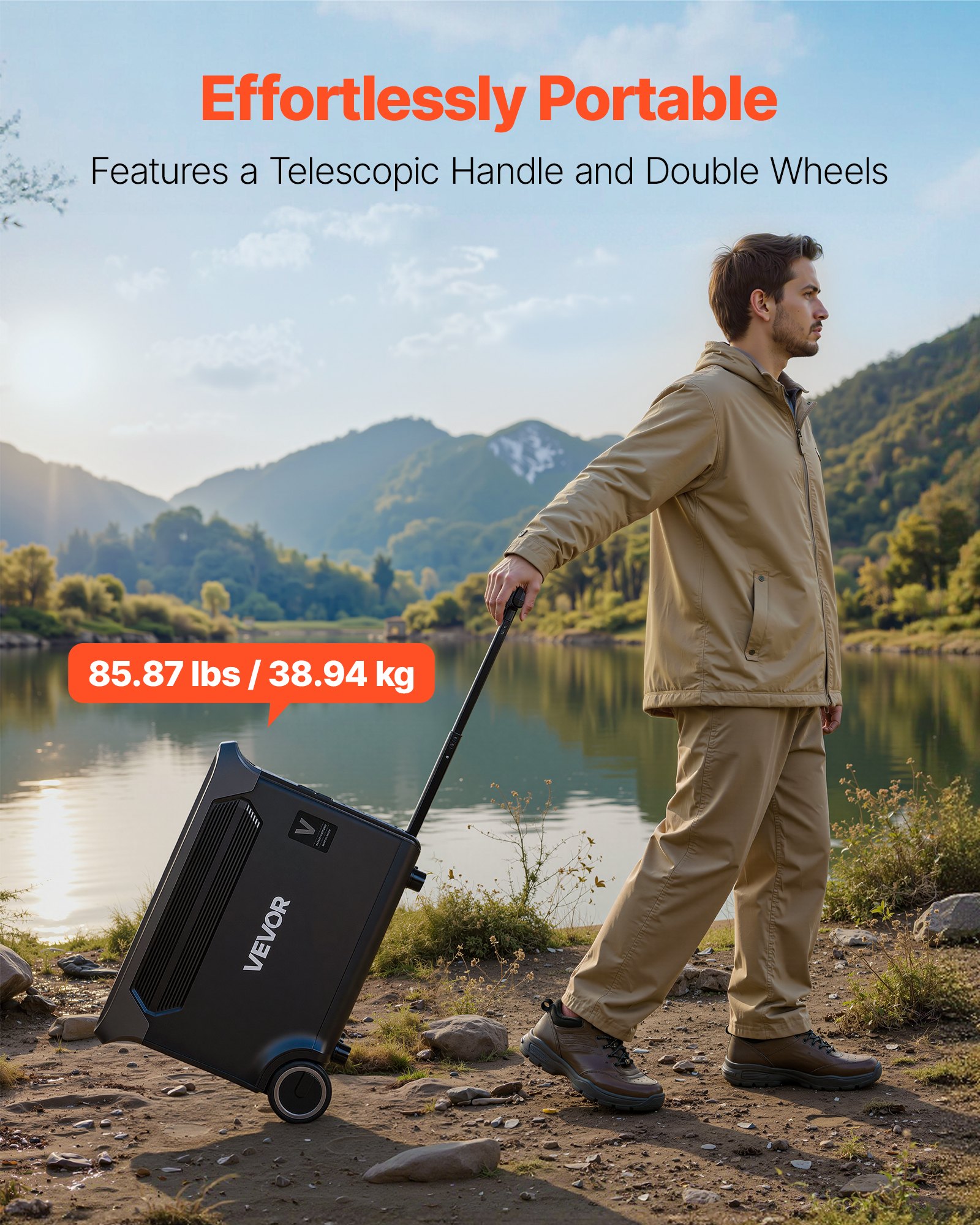VEVOR Estación de Energía Portátil 3000 W, Generador de Energía Batería de Respaldo LiFePO4 3072 Wh con 13 Puertos de Salida para Hogar, Campamentos, Viajes en Autocaravana, Panel Solar No Incluido