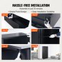 VEVOR Gabinete de metal con ruedas, gabinete con cerradura de 190,5 cm con 4 estantes ajustables y 2 puertas magnéticas, capacidad de 90,7 kg por estante, gabinete de metal con 3 llaves, negro