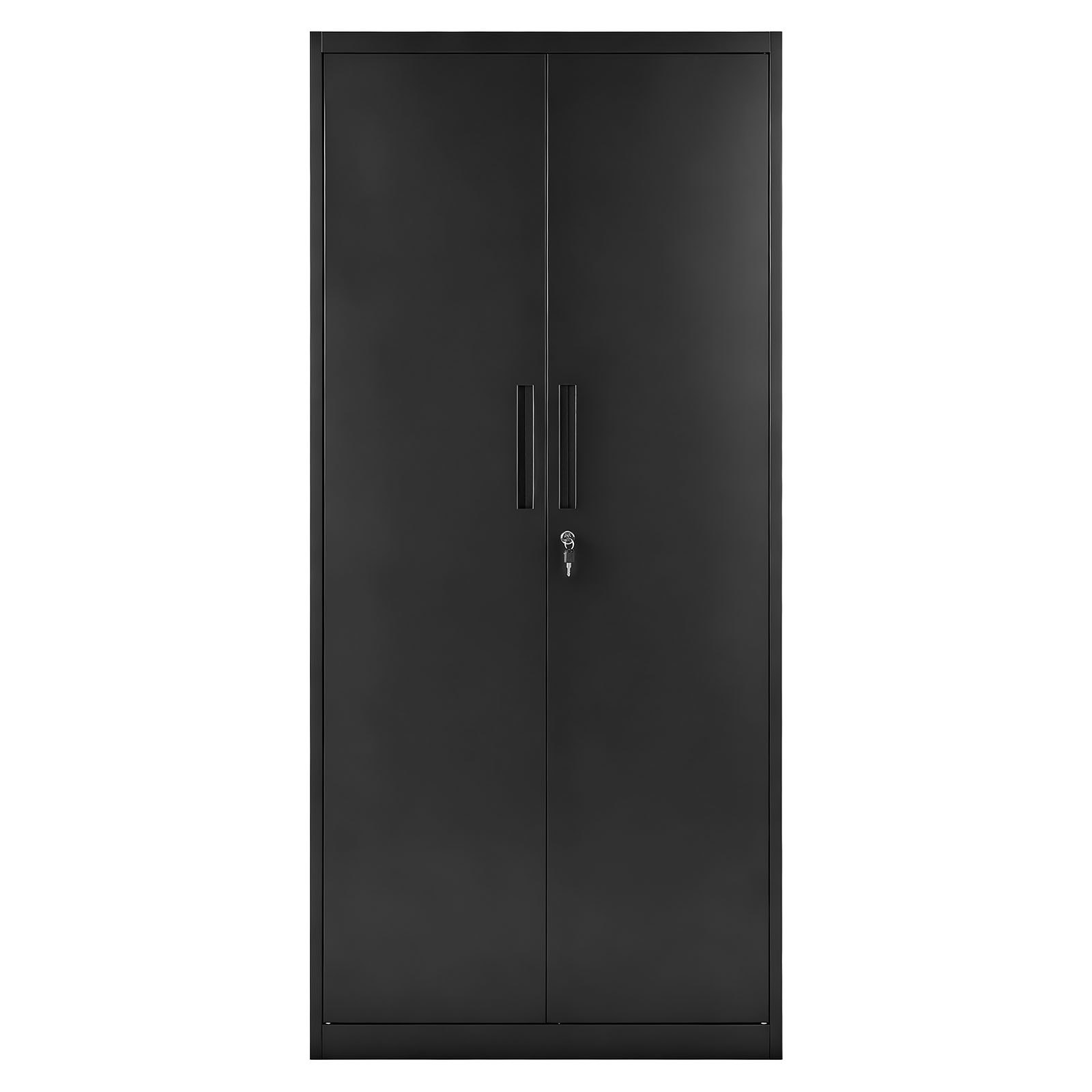 VEVOR Armario Metálico de Almacenamiento 80 x 40 x 175 cm, Armario Multifuncional con Cerradura Puertas Magnéticas 2 Llaves 4 Estantes Ajustables, Mueble Organizador para Oficina Taller Almacén, Negro