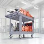 VEVOR Utility Cart, 250 kg Capacity, 2 Tier Service Cart with 360° Swivel & Fixed Wheels (2 with Brakes), Heavy Duty Plastic Rolling with Storage Tray, Tool Storage for Garage Warehouse Workshop, Gray