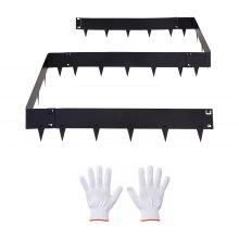 VEVOR Borde de Césped de Acero Galvanizado, 1016 x 207 mm, sin Placas de Conexión, 6 Piezas de Borde, Delimitador Exterior de Metal, Bordura de Jardín con Guantes para Senderos Paisajismo Parterres