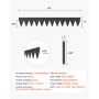 VEVOR Borde de Acero Galvanizado para Paisajismo, 1016 x 152,4 x 1,5 mm, 4 Piezas de Borde de Metal Resistente a la Oxidación, Divisor de Camino de Jardín para Parterres de Flores, Césped, Negro