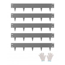 VEVOR 5 PCS Borde de Metal de 990x181x1,5 mm con Dientes Afilados, Gris Oscuro