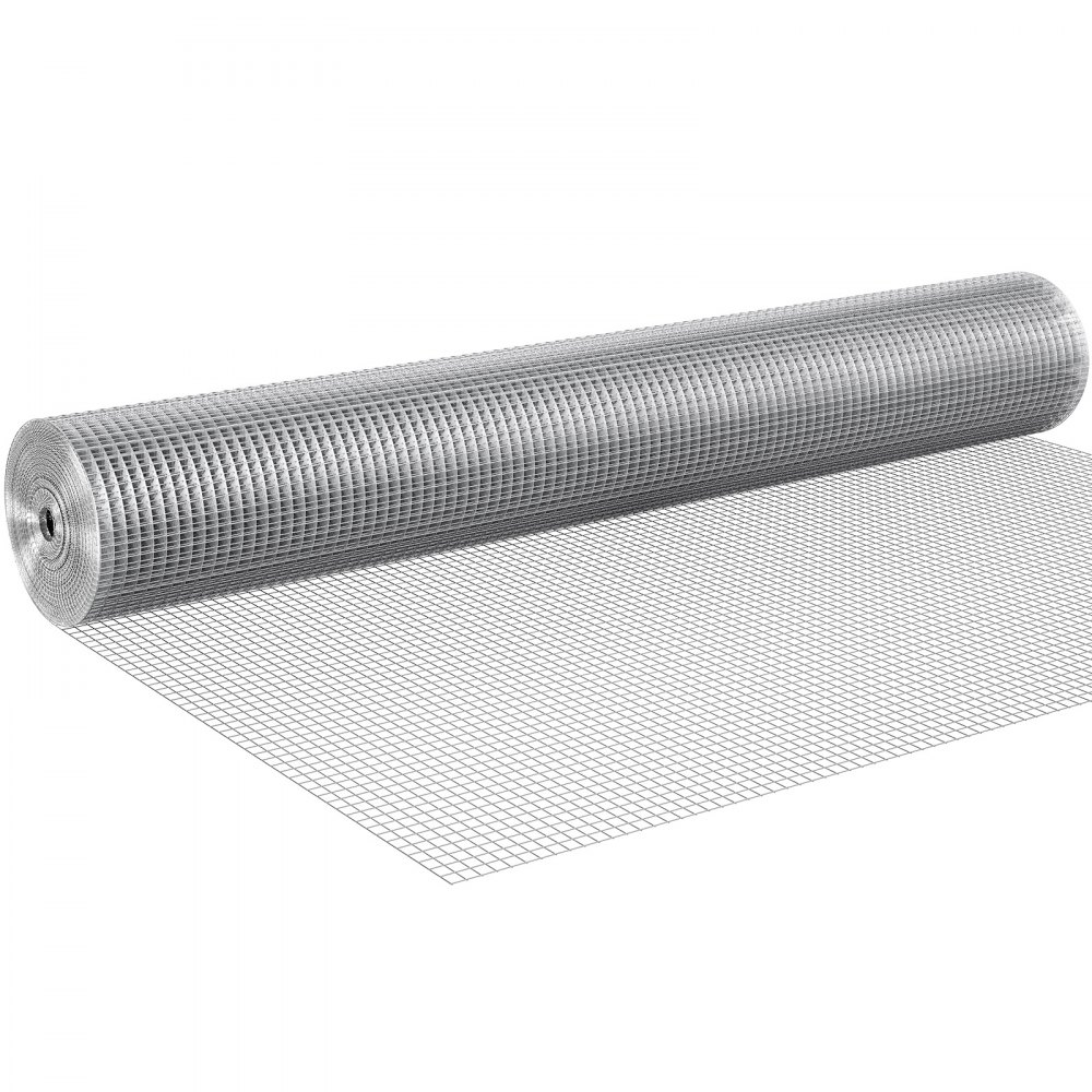 VEVOR Malla Metálica 1,22 x 15,24 m Malla de Alambre Fina Diámetro 1,0 mm, Red de Protección para Gallinero Jardín de Plantas, 12,7 x 12,7 mm, Rollo de Rejilla de Acero Galvanizado contra Roedores