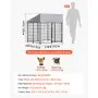 VEVOR Perrera de Exterior, 1,12 x 1,15 x 1,25 m, Parque para Perros con Cerradura y Toldo, Anti-UV Impermeable, Marco Metálico, Caseta de Malla para Perros Medianos en Patio Jardín Terraza, Negro
