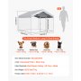 VEVOR Perrera de Exterior, 2 x 2 x 1,6 m, Parque para Perros con Puerta de Pestillo Toldo Impermeable, Marco de Metal Galvanizado, Caseta de Valla para Perros Grandes en Patio Jardín Terraza, Plateado
