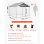 VEVOR Perrera de Exterior, 2,3 x 2,3 x 2,15 m, Parque para Perros con Cerradura y Techo Anti-UV Impermeable, Marco de Metal Galvanizado, Caseta de Valla para Perros Grandes en Patio Jardín Terraza