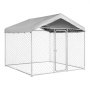 VEVOR Outdoor Dog Kennel, 2.3 x 2.3 x 2.15 m Large Dog Kennel with Secure Lock, Outside Dogs Enclosures with UV-Resistant & Waterproof Roof Cover, Heavy Duty Pet Crate Cage Run for Large Dogs