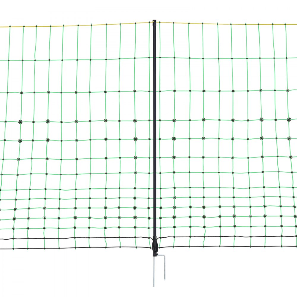 VEVOR Kit de red para cerca eléctrica cerca de red de PE 1,06 x 49,98 m con postes de estaca de doble púa malla utilitaria portátil para cabras, ovejas, corderos, ciervos, cerdos, perros, granjas