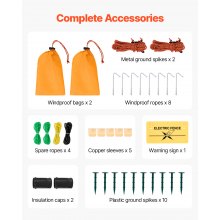 VEVOR Kit de red para cerca eléctrica cerca de red de PE 1,06 x 49,98 m con postes de estaca de doble púa malla utilitaria portátil para cabras, ovejas, corderos, ciervos, cerdos, perros, granjas