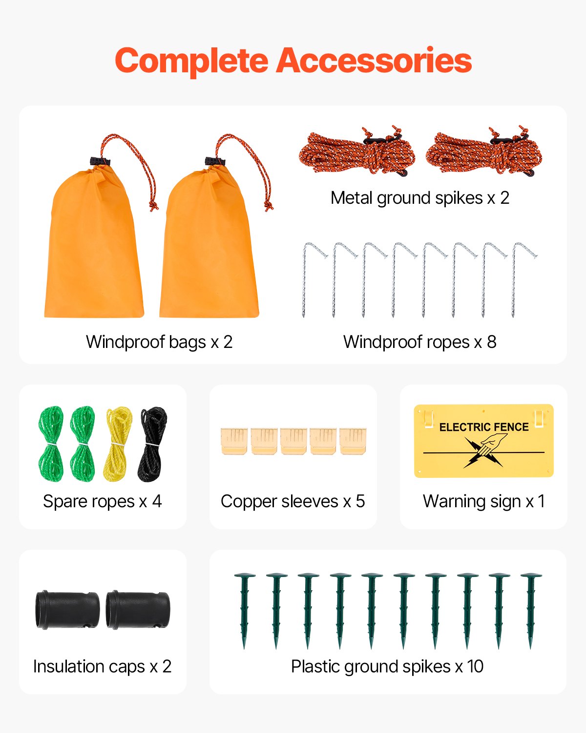 VEVOR Kit de red para cerca eléctrica cerca de red de PE 1,06 x 49,98 m con postes de estaca de doble púa malla utilitaria portátil para cabras, ovejas, corderos, ciervos, cerdos, perros, granjas