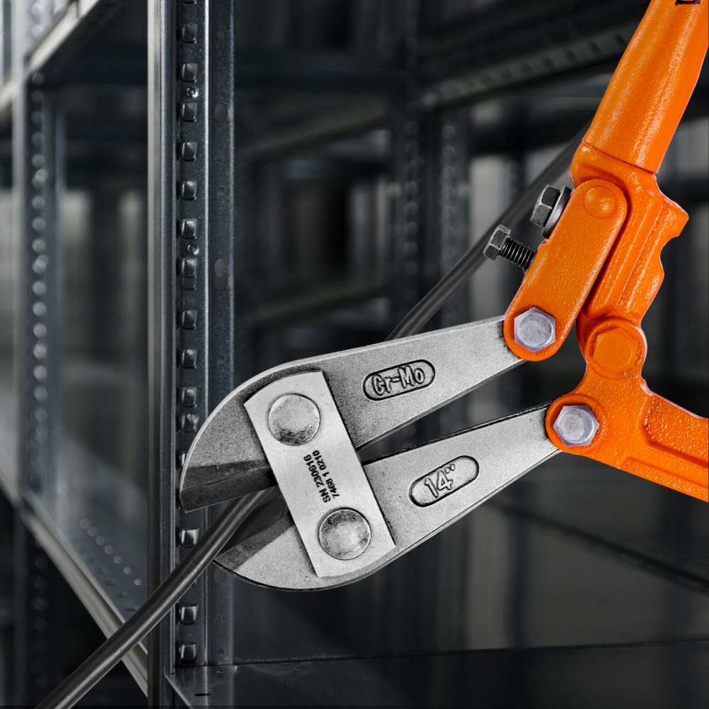 VEVOR Cortador de Pernos de 35 cm Cortapernos con Mango Bimaterial y Mordazas de Goma Cuchilla de Aleación de Acero al Cromo Molibdeno Cortapernos Profesional para Varillas Alambres Cadenas Portacables