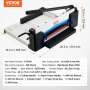 VEVOR Cortadora de Papel de Alta Resistencia Cortadora de Papel Industrial y Comercial de 304,8 mm para Papel A4, Capacidad para 400 Hojas Cortadora de Papel Apilado para Oficina, Escuela, Blanco