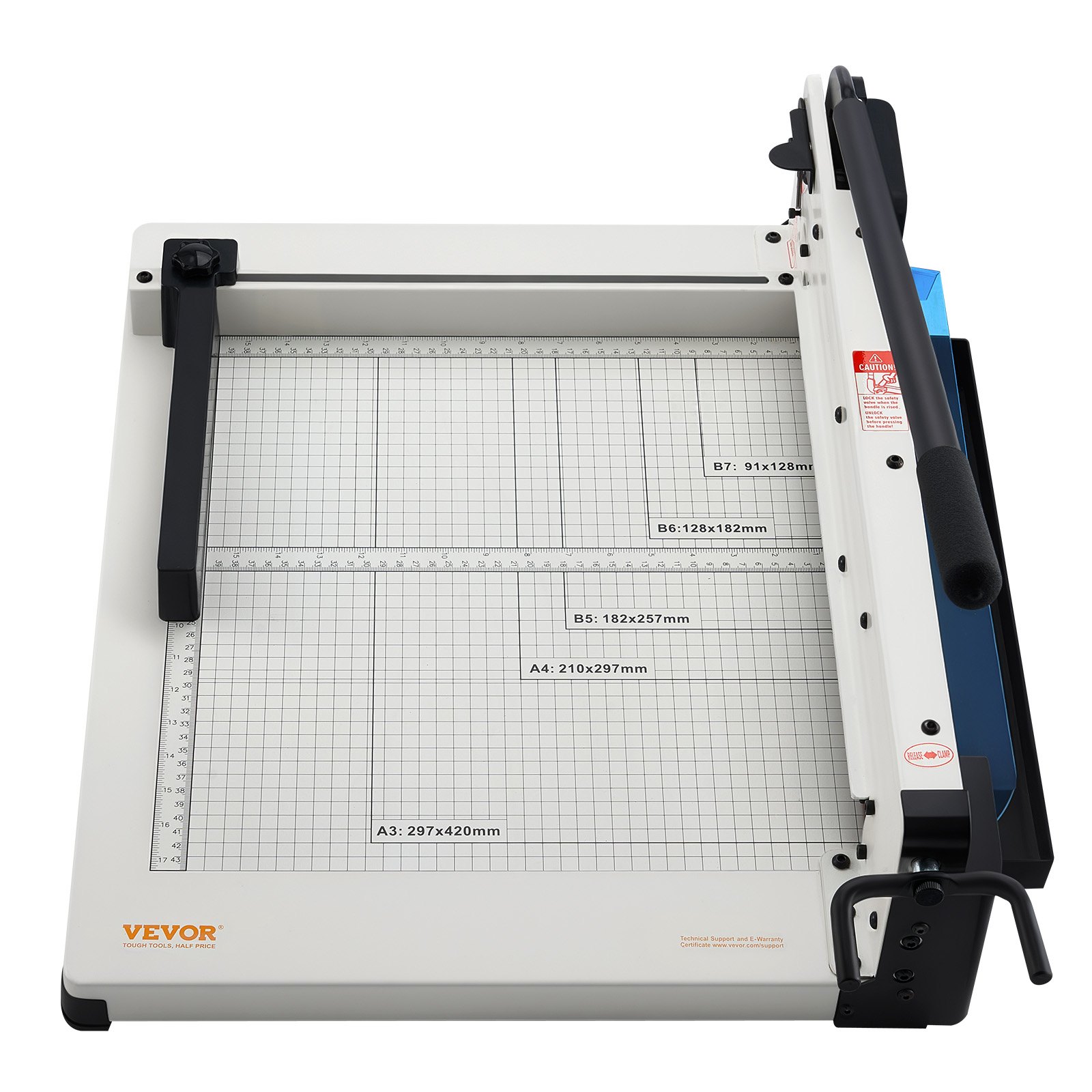 VEVOR Cortadora de Papel de Alta Resistencia Cortadora de Papel Industrial y Comercial de 431,8 mm para Papel A3, Capacidad para 400 Hojas Cortadora de Papel Apilado para Oficina, Escuela, Blanco