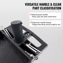 VEVOR Carro Utilitario, 2 Estantes, 250 kg, Carro Utilitario de Plástico con Ruedas Giratorias de 360°, Estante de Borde Mediano, Asa de Almacenamiento para Almacén, Garaje, Limpieza, Oficina