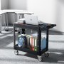 VEVOR Carro Multiusos, Carro Multifuncional de Plástico Resistente de 2 Estantes 1015 x 450 x 850 mm con Ruedas Giratorias de 360° (2 con Frenos), Carga de 250 kg, para Almacén, Garaje, Negro