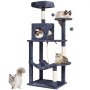 VEVOR Torre Interior Árbol para Gatos 143 cm con Hamaca Casita, Gris Oscuro