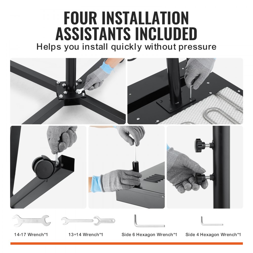 VEVOR Secador Flash para Serigrafía 41 x 41 cm Secador de Serigrafía de Alta Potencia con Soporte de Altura Ajustable Rotación de 360° Base en Forma de X Máquina de Curado de Camisetas