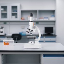VEVOR Microscopio Compuesto con Aumento de 40-2000X Kit de Microscopio Monocular Cuerpo de Aleación de Aluminio con Luz LED, Soporte para Teléfono Móvil, para Estudiantes, Laboratorio, Escuela