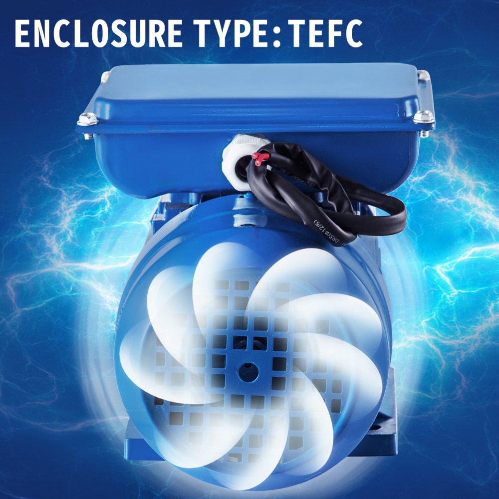 Vevor Motor Corriente Alterna 0,55 Kw Motor Eléctrico Asíncrono Motor Monofásico