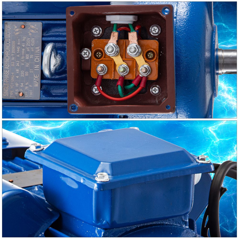 Vevor Motor Corriente Alterna 4 Kw Motor Eléctrico Asíncrono Motor Monofásico