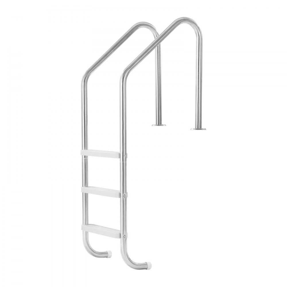 VEVOR Escalera para Piscina de 3 Peldaños Anchos Hasta 120 kg, Escalera de Seguridad Antideslizante de Acero Inoxidable con Pasamanos Ergonómicos para Piscinas Enterradas y Elevadas de 121,9-137,2 cm