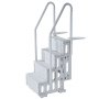 VEVOR Escalera para Piscina, 4 Escalones con Pasamanos Dobles y Escalones Antideslizantes, Carga 181,4 kg, para Piscinas Enterradas y Elevadas con Superficie de Cubierta, Gris, 874 x 808 x 1985 mm