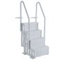 VEVOR Escalera para Piscina, 4 Escalones con Pasamanos Dobles y Escalones Antideslizantes, Carga 181,4 kg, para Piscinas Enterradas y Elevadas con Superficie de Cubierta, Gris, 874 x 808 x 1985 mm