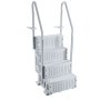 VEVOR Escalera para Piscina, 4 Escalones con Pasamanos Dobles y Escalones Antideslizantes, Carga 181,4 kg, para Piscinas Enterradas y Elevadas con Superficie de Cubierta, Gris, 874 x 808 x 1985 mm