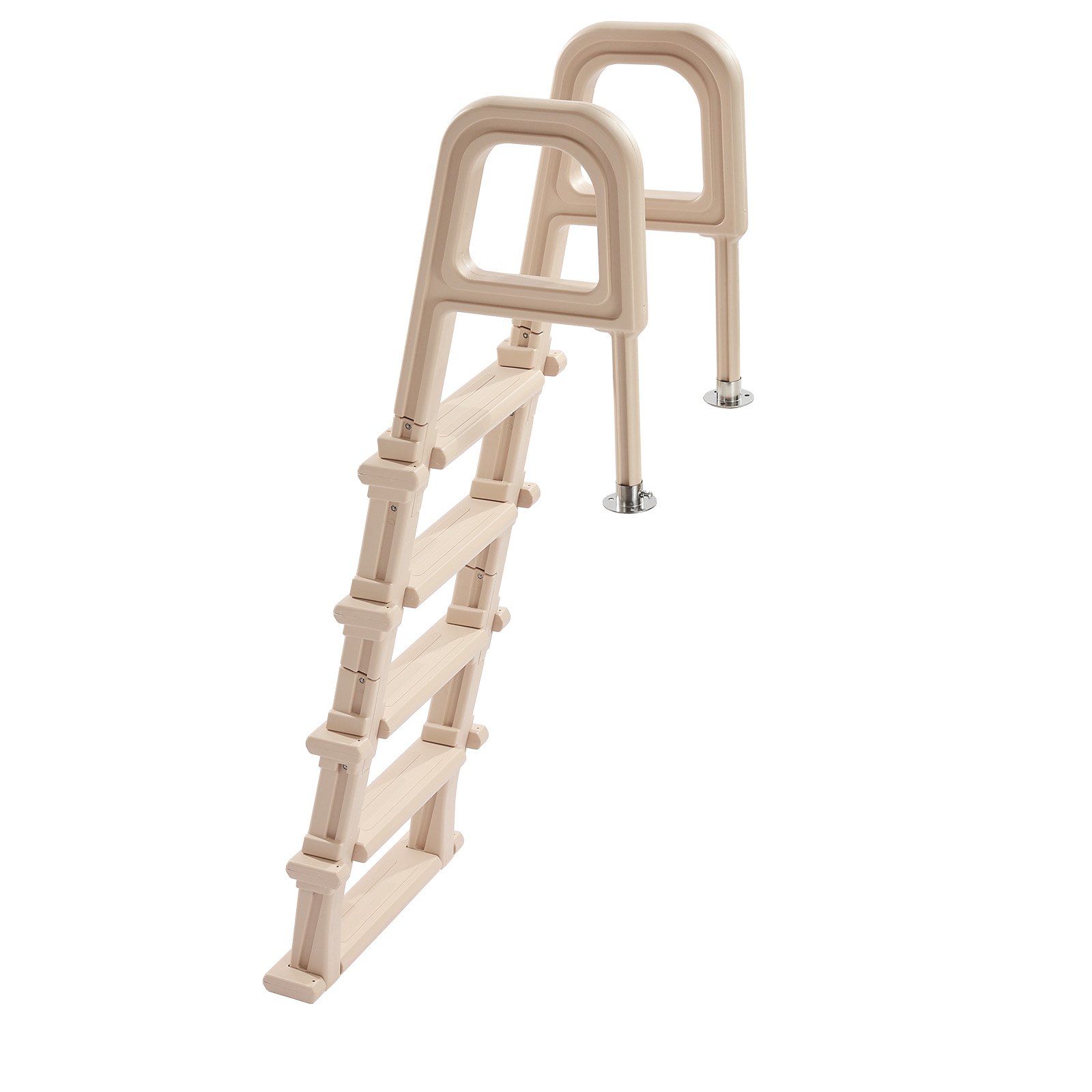 VEVOR Escalera para Piscina de 5 Peldaños Anchos Hasta 136kg, Escalera de Seguridad de PE en Ángulo de 75° Antideslizante con Pasamanos Ergonómicos para Piscinas Elevadas y Enterradas de 121,9-137,2cm